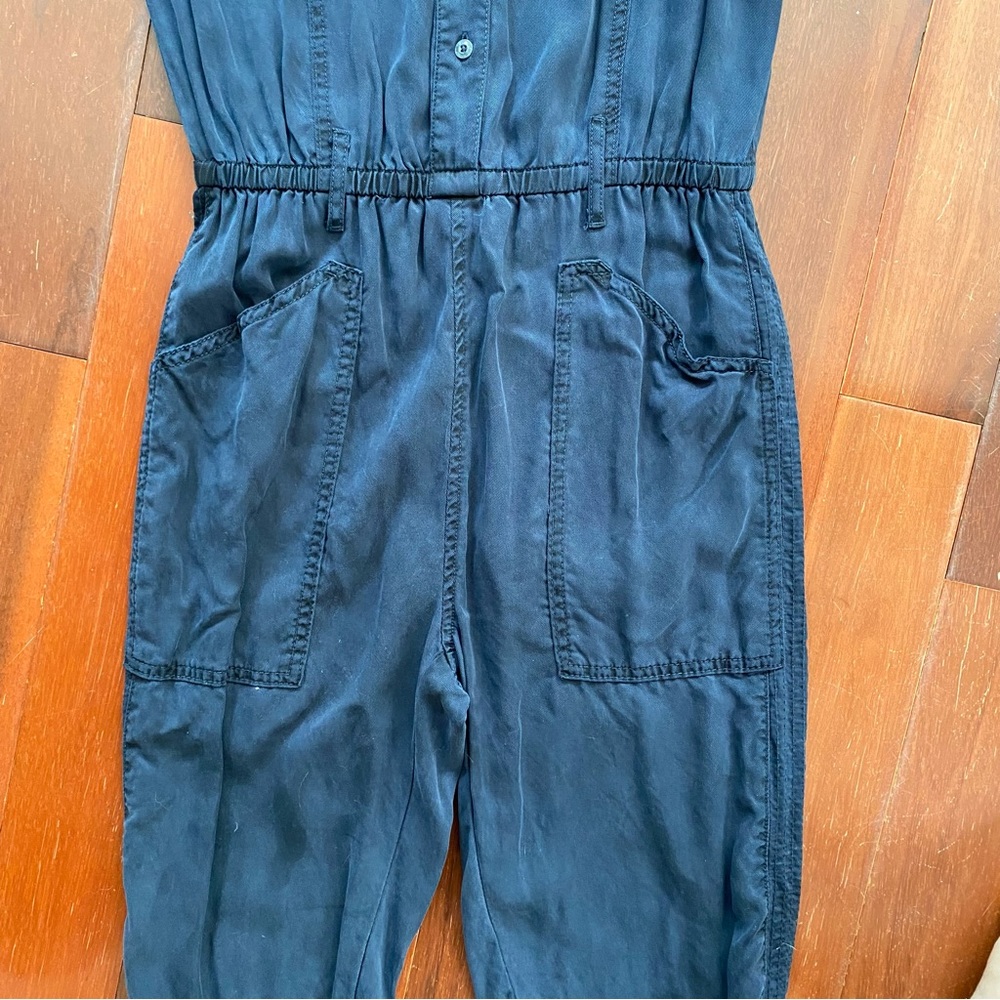 HEI HEI Anthropologie Navy Lyocell Jumpsuit Elastic Waistband XS - Picture 4 of 6